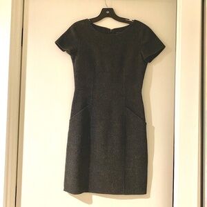 Theory cap sleeved wool dress -Charcoal